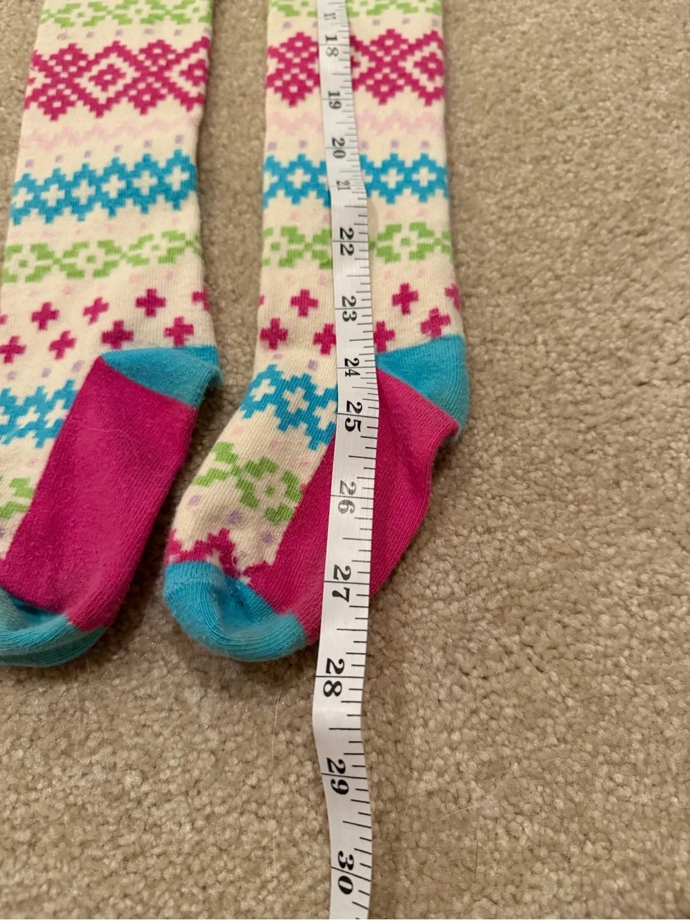 Hanna Andersson Girls Patterned Knit Tights Fair Isle Dots 110/120 US 6-7